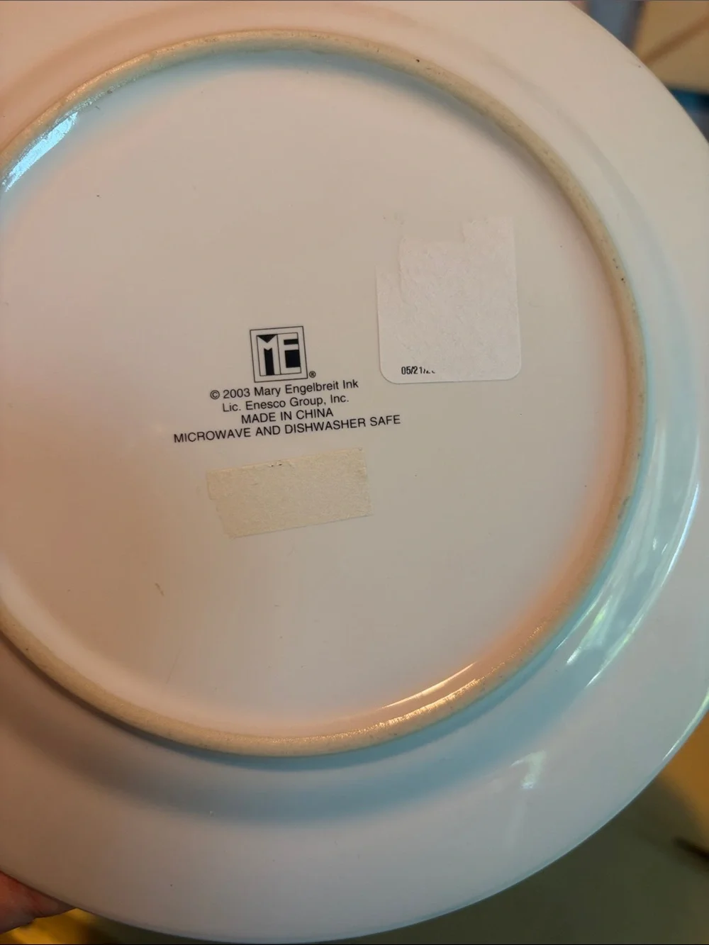 Mary Engelbreit Holiday Snowman Plate – Navy, Red, White, Green - Picture 2 of 2